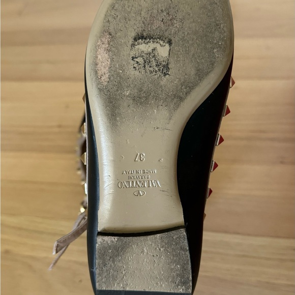 Black Valentino Rockstud Cage Flats - Picture 4 of 7